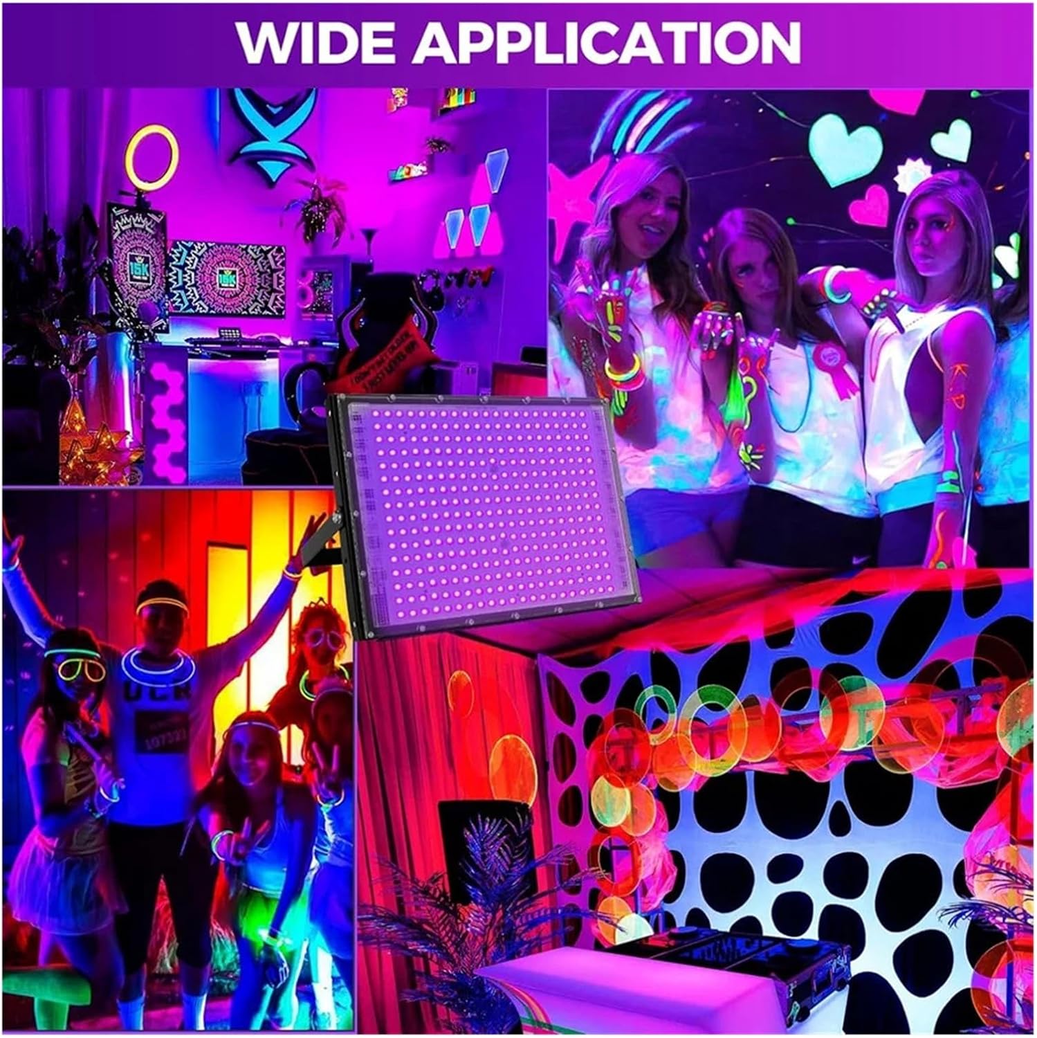 400W 336 Led Black Light 395Nm Fluorescent Detection Shadowless Glue Green Oil Resin Curing Lamp Fast Curing,Black-2 Pieces