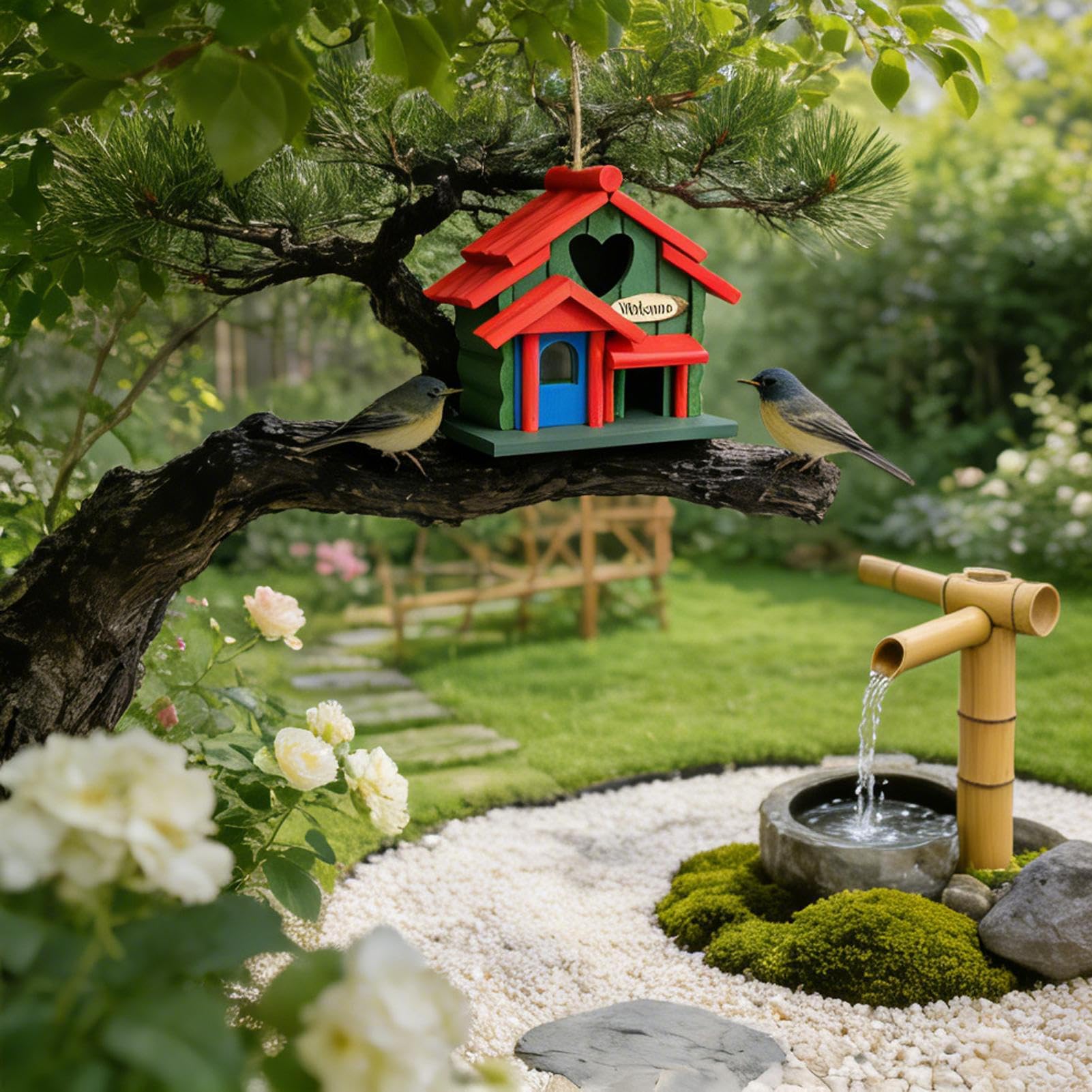 Maisons À Oiseaux en Bois Décor De Jardin avec Abri Esthétique