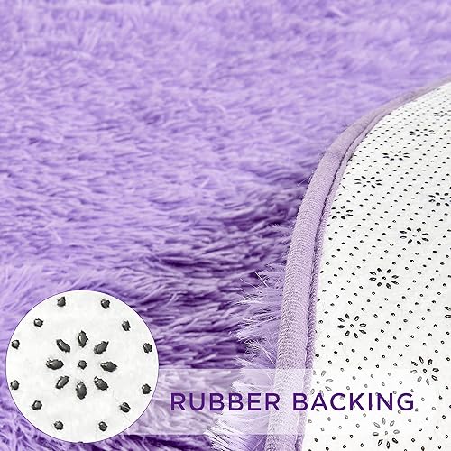 Miniatura 36 de Andency - Tapete de pelo largo sintético de interior, 4 x 6 pies, color gris oscuro estilo teñido anudado, afelpado, suave y mullido