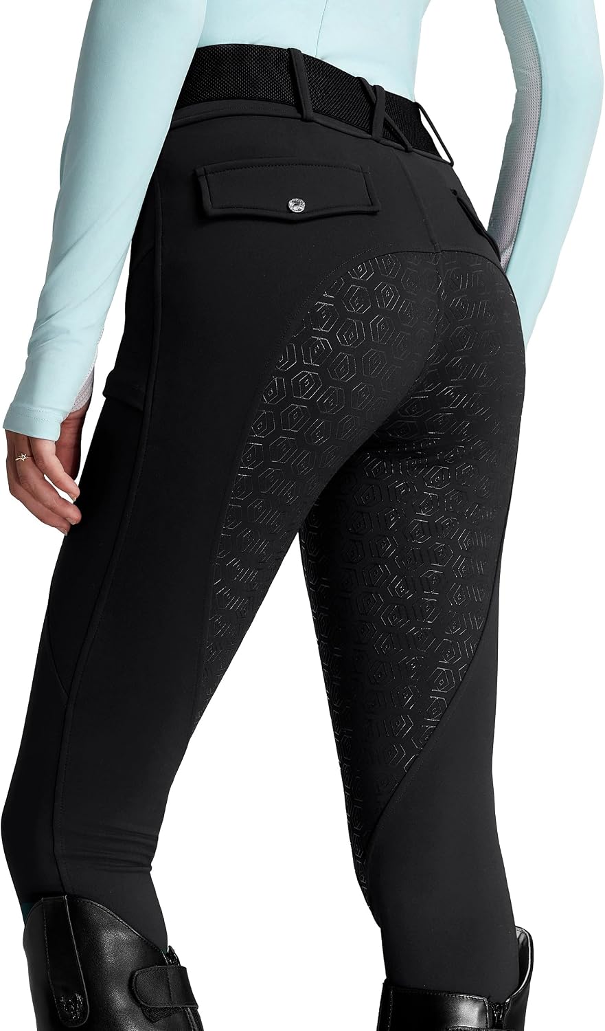 FitsT4 Sports Women's Fleece Horse Riding Pants Full Seat Equestrian Breeches Winter Riding Tights with Pockets
