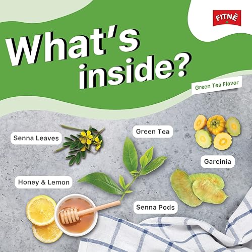 Miniatura 7 de FITNE Té verde de hierbas miel limón con infusión de Garcinia Senna suave desintoxicación limpieza alto antioxidante, sin calorías, edulcorante de