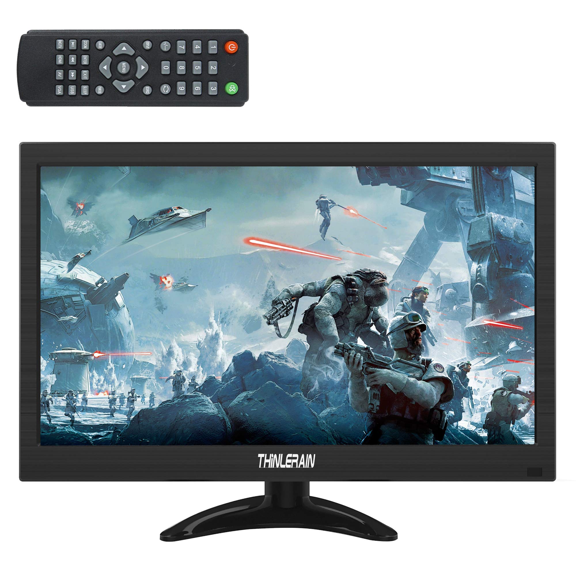 13,3-Zoll-Monitor 1366 x 768 LED-Bildschirm mit HDMI/VGA/BNC/USB/AV Kleiner Monitor für Fire Stick, Computer, PC, Laptop, Windows, integrierter Lautsprecher