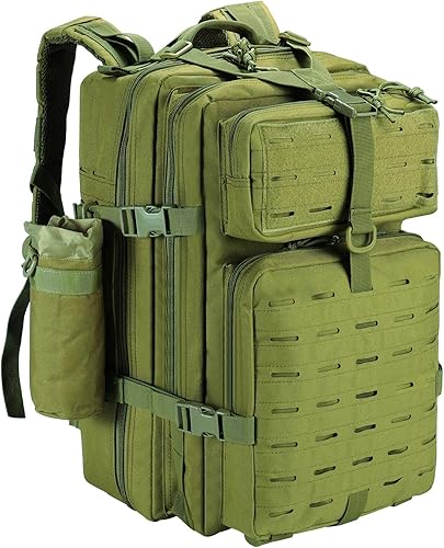 MINGPINHUIUS Mochila táctica militar bolsa de ejército paquete de asalto para senderismo camping viajes, Verde (Army-green)