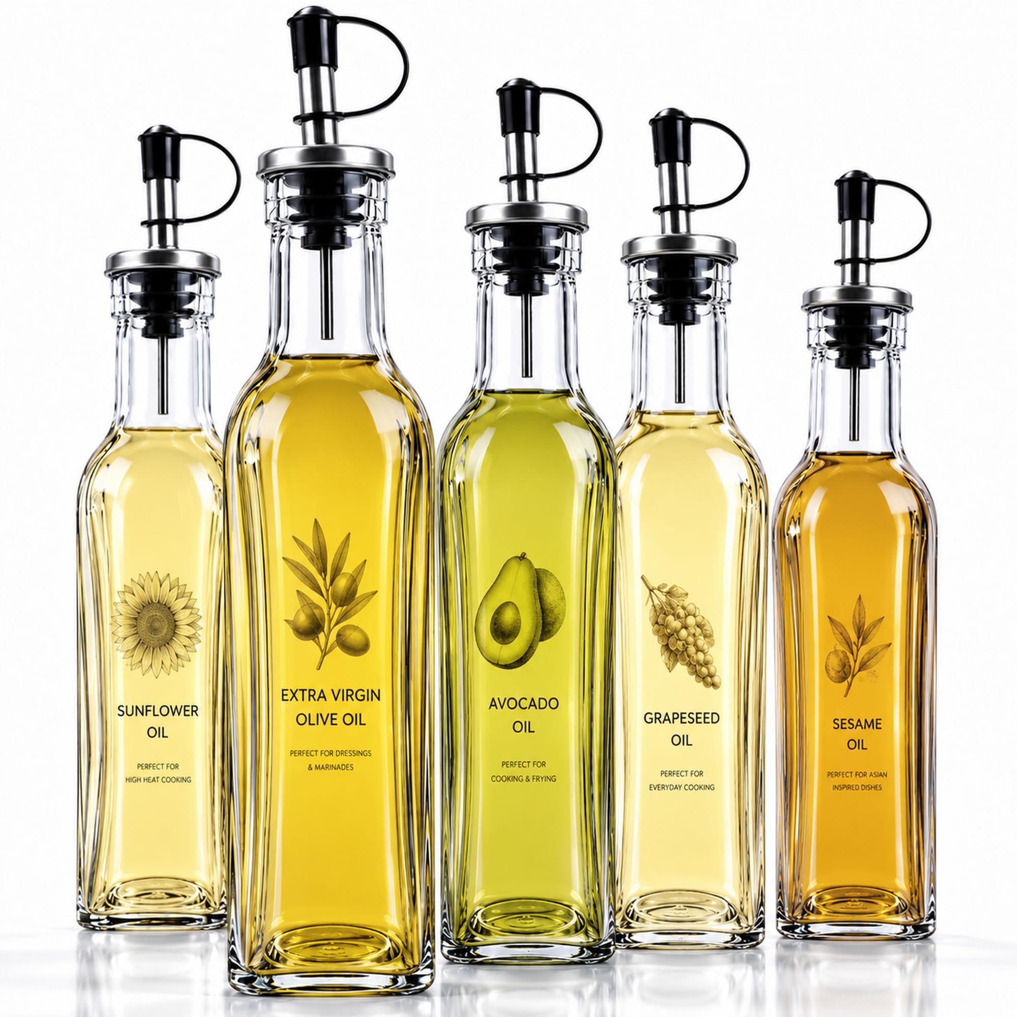 Bouteille huile et vinaigre en verre pour sublimer vos vinaigrettes et repas de famille