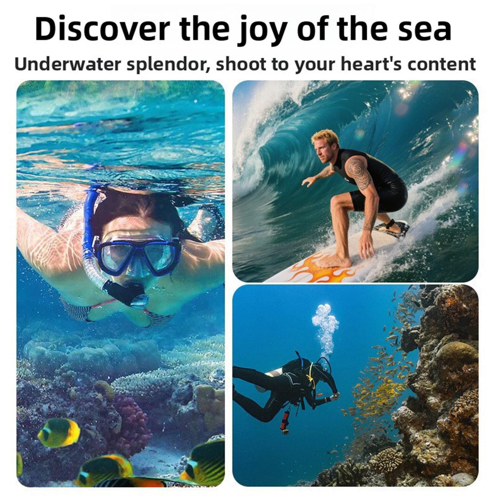 Fabater Cubierta Impermeable para Cámara Deportiva de Aguas Profundas, Duradera y Absorbente de Golpes, para Buceo Profundo y Exploración de Cuevas, Material de Aleación de Aluminio, Compatible con