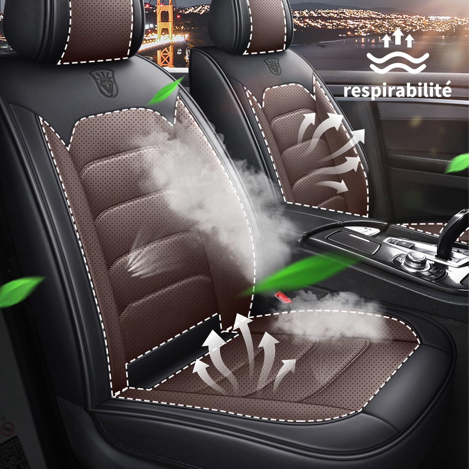 Housses de Siège pour Dacia Duster 3 2024-2026 Auto,5 Places Housses de Siège Auto Avant Arrière,Ensemble Cuir PU Étanche et Respirant Protection Anti-Rayures