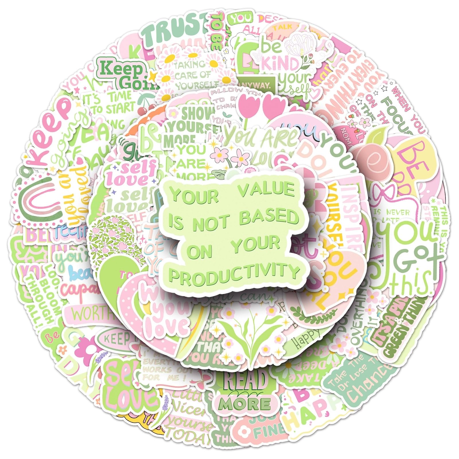 100PCS Inspirational Words Stickers for Teens Adults Students Teacher Employees Motivational Sticker Affirmation Stickers Waterproof Scrapbook Supplies Water Bottle Hydroflasks Laptops Computers