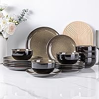 Vista 7 de LERATIO Ceramic Dinnerware Sets for 8,Stoneware Plates and Bowls Sets,Handmade Reactive Glaze Dishes Set,Chip Resistant and Scratch Resistant