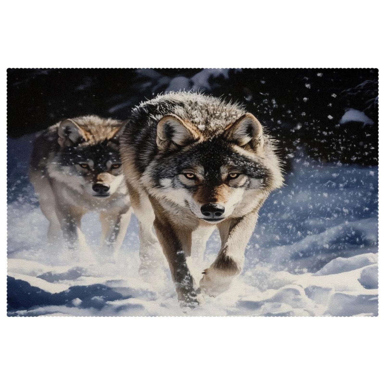Sets de table en forme de loups : protégez votre table de salle à manger en famille