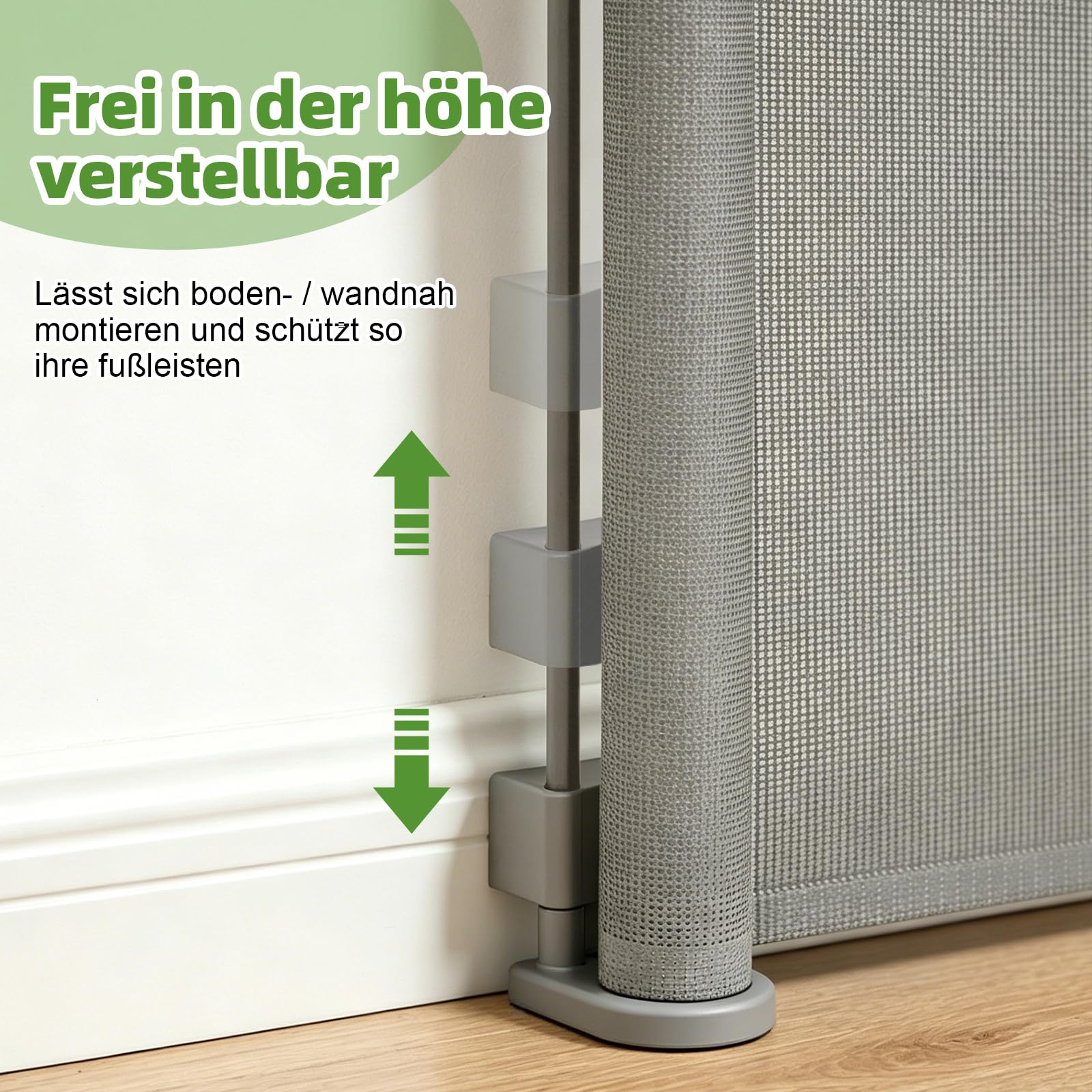 Dioxide Treppenschutzgitter Ausziehbar 0-150 cm für Babys Kinder Hunde Grau