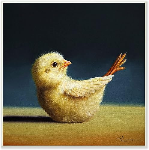 Stupell Industries Yoga Chicks Boat Pose - Placa de pared divertida con diseño de pájaros de granja, diseño de Lucia Heffernan, 12 x 12 pulgadas,
