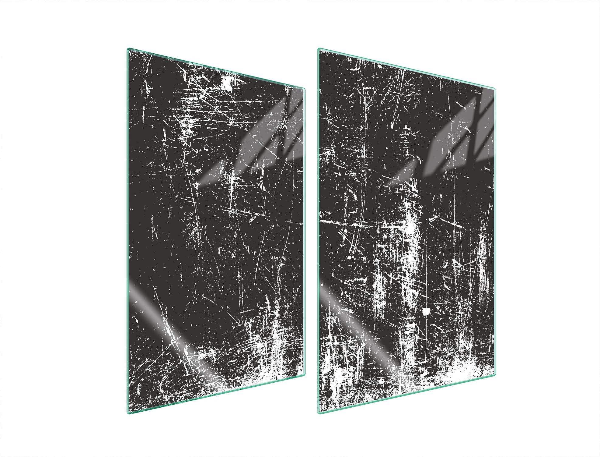 Herdabdeckplatten 2 Teilig 35x52 cm Ceranfeldabdeckung Küche Elektroherd Induktion Herdschutz Spritzschutz Glasplatte Schneidebrett, Stück Schwarz