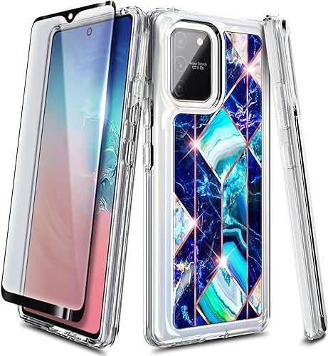 Miniatura 7 de NZND Funda para Samsung Galaxy S10 Lite (2020) con protector de pantalla de vidrio templado (cobertura completa), acabado brillante y elegante,