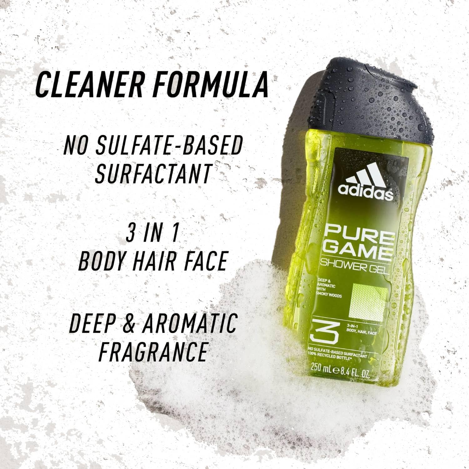 Adidas Pure Game - Gel de ducha 2 en 1 (12 x 250 ml)