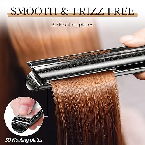 Miniatura 4 de Plancha y rizador de cabello 2 en 1, planchas planas para cabello afroamericano, plancha alisadora rizadora de 1 pulgadanegro