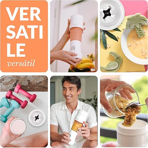 Miniatura 4 de Momo Lifestyle Licuadora portátil para batidos y licuados | Licuadora de viaje plegable, recargable, sin BPA