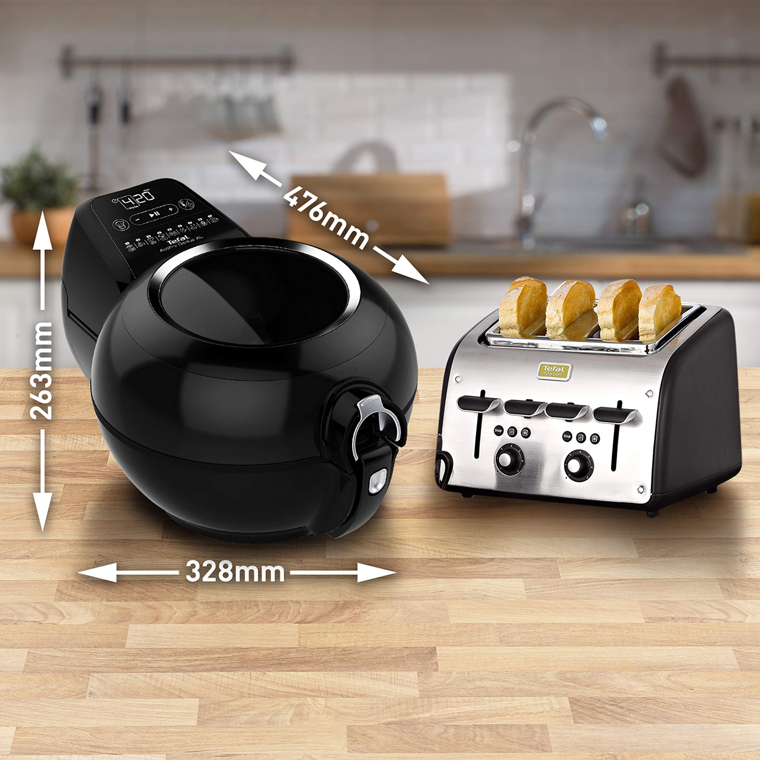 Tefal ActiFry Genius XL AH960840 Health Air Fryer, Black, 1.7 kg, 8