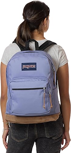 Vista 26 de JanSport Right Pack - Mochila para viajes, trabajo o portátil con parte inferior de piel de gamuza y bolsillo para botella de agua, color rosa Rosa