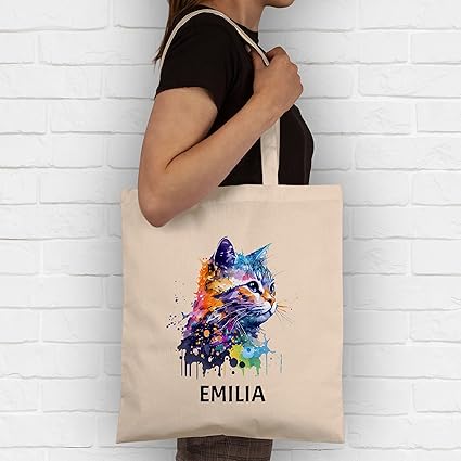 Personalisiert Baumwolltasche - Mit Eigenem Foto Und Namen Bedruckt