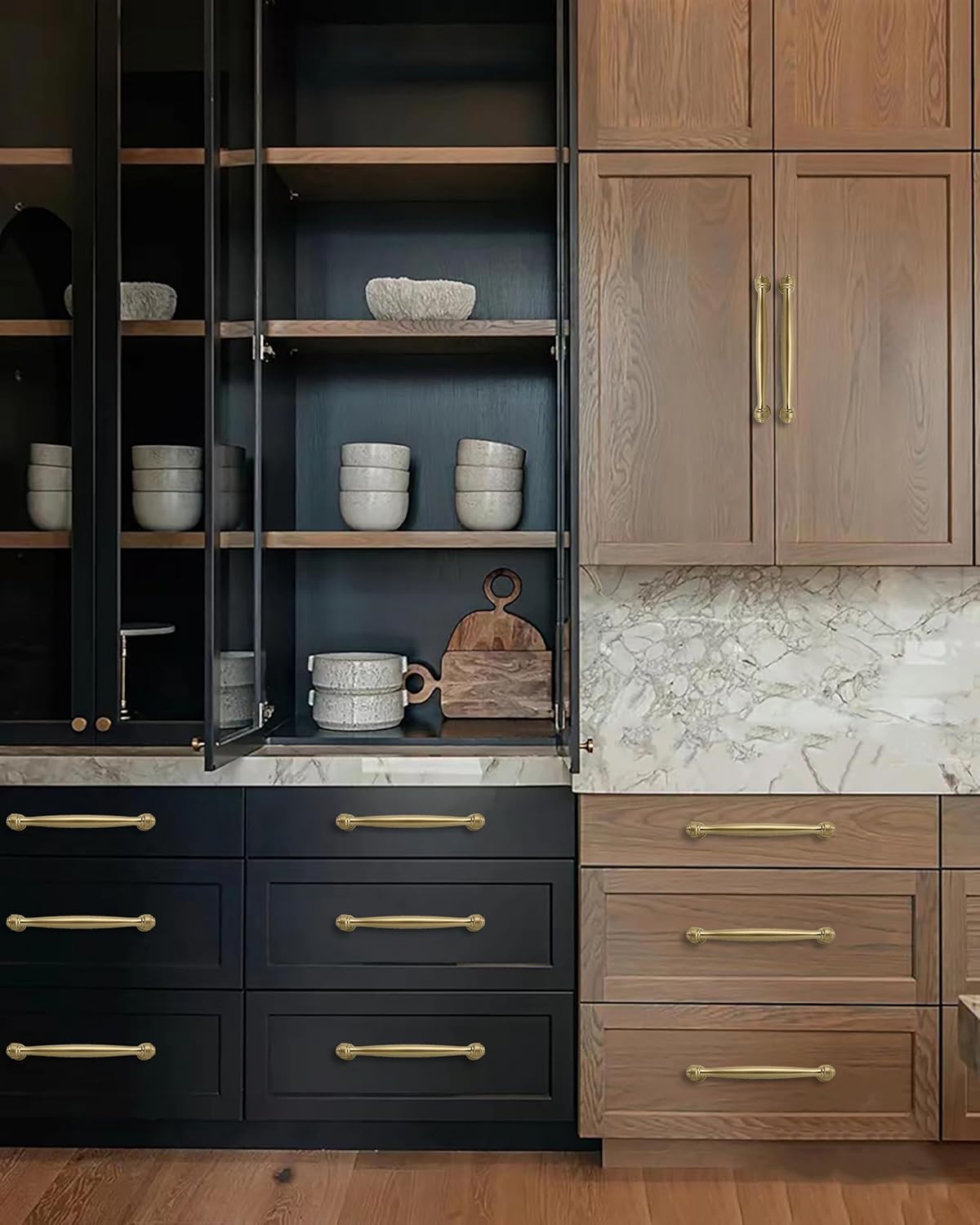 Solid Heavy-Duty 10 Pack 3 Inch Hole Center Champagne Bronze Cabinet pulls Champagne Brass is Suitable for Kitchens cabinets vanities Bathroom cabinets