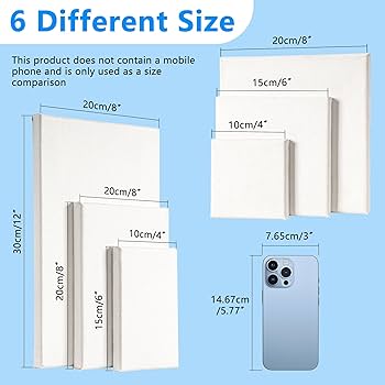 Set 6 Tele Per Dipingere - Cotone E Legno Di Pino, Per Artisti E Principianti - Foto 8