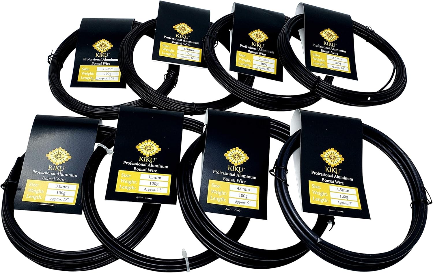 Kiku Aluminum Bonsai Training Wire Set Full Kit 8 Sizes Bonsai Tools