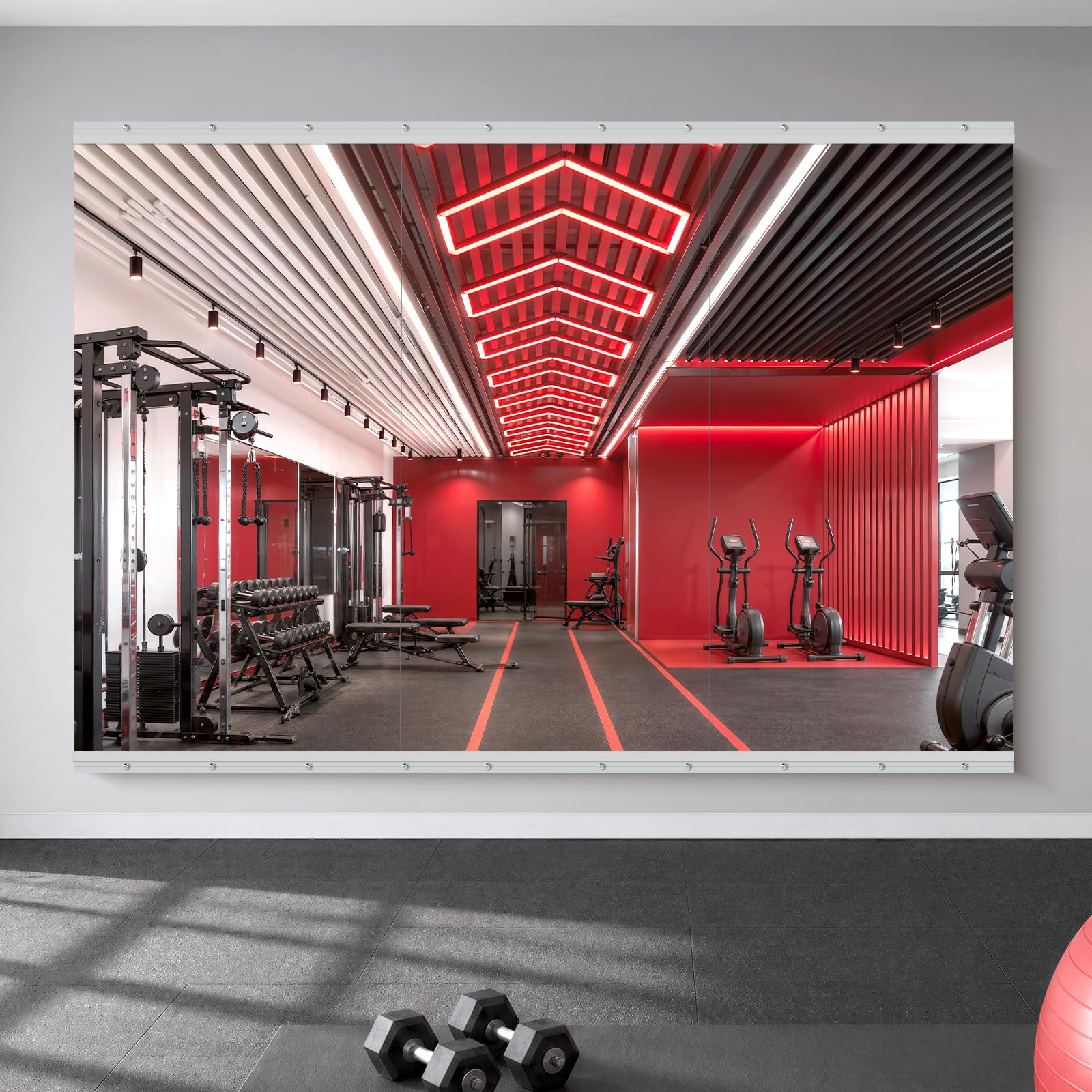 Photo 1 of BEAUTYPEAK Home Gym Mirror, 48"x 28"-3PCS Full Body Workout Mirrors