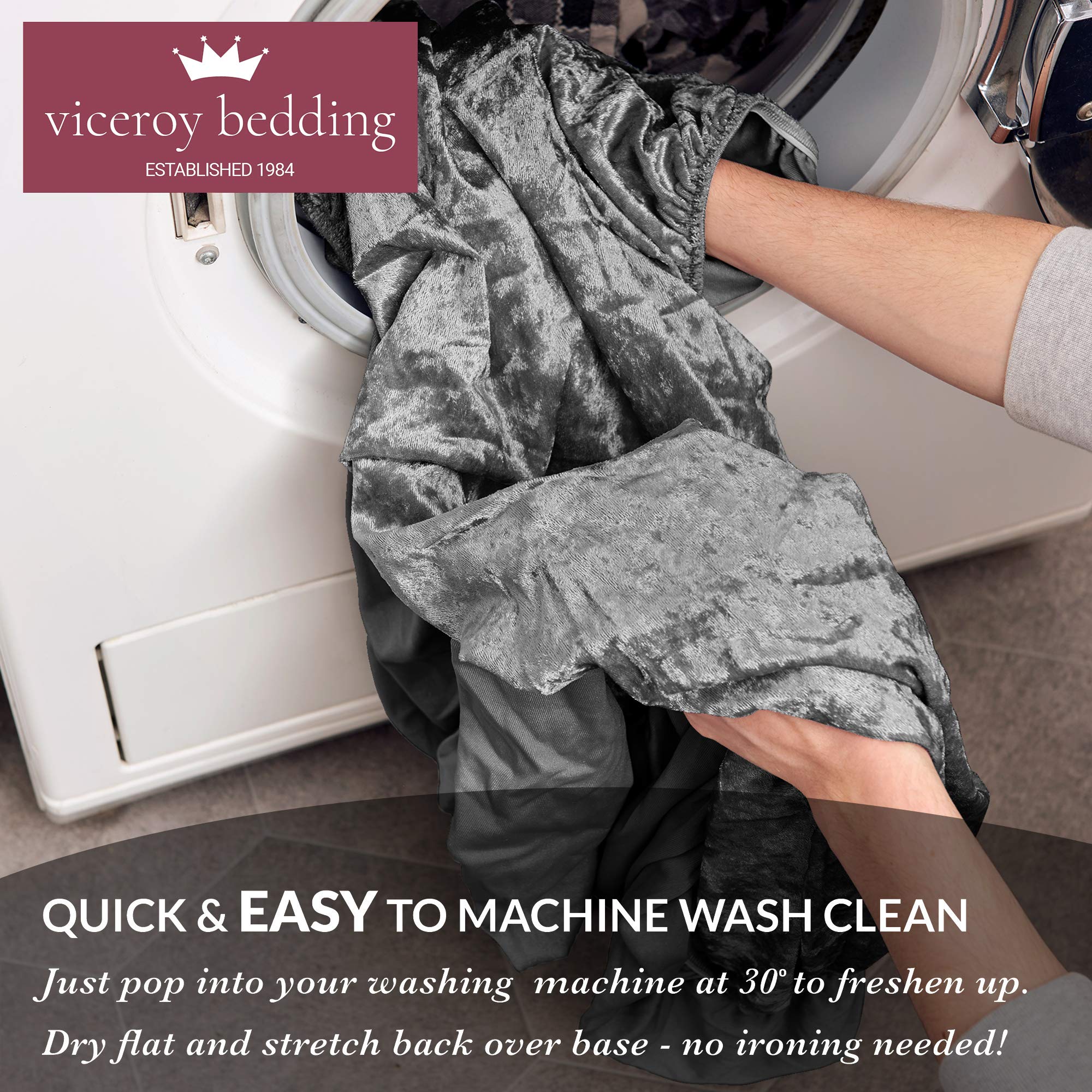 Buy viceroy bedding BED WRAP Crushed Velvet Divan Bed Base COVER