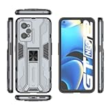 Compatible with Realme GT Neo2 5G Case,Built-in Magnetic Car Kickstand Shockproof Case Compatible with Realme GT2 5G / Q5 Pro 5G Case 2 in 1 Protective Cover Grey