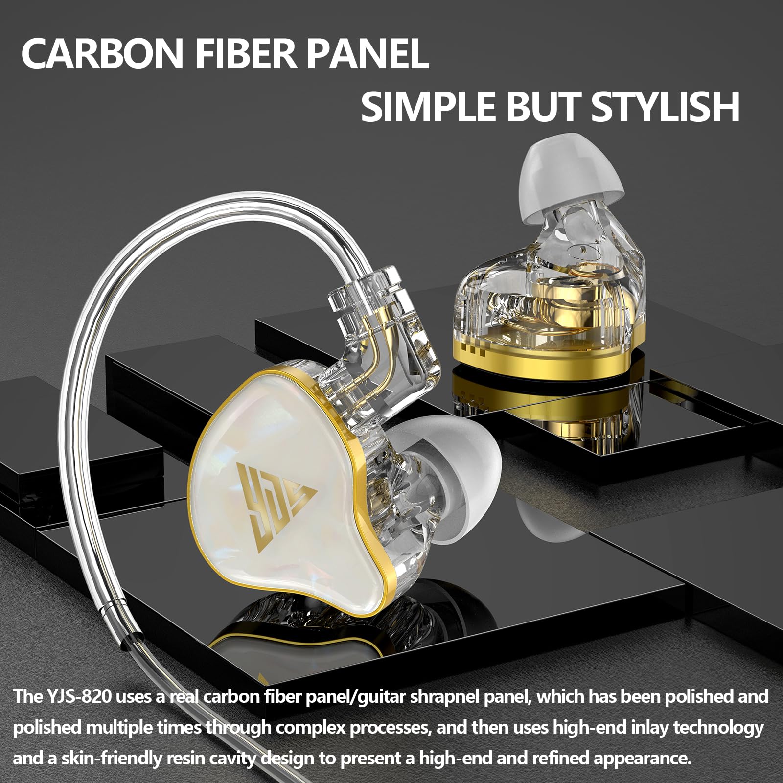 Słuchawki HiFi z podwójnym magnetycznym dynamicznym przetwornikiem, hybrydowa armatura banlance z dynamicznymi słuchawkami dousznymi, słuchawki IEM, słuchawki douszne do gier (bez