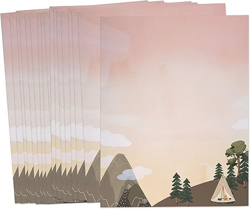 Miniatura 3 de Camp on the Mountainside - Papel estacionario de 60 hojas de papel de papelería para campamento