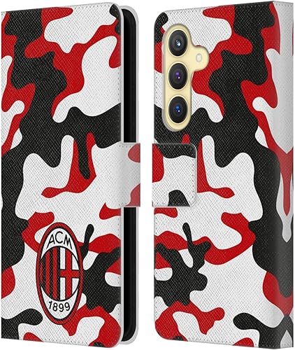 Vista 109 de Head Case Designs Funda de cuero con licencia oficial de AC Milan con diseño de camuflaje digital, compatible con Samsung Galaxy S22 Ultra 5G