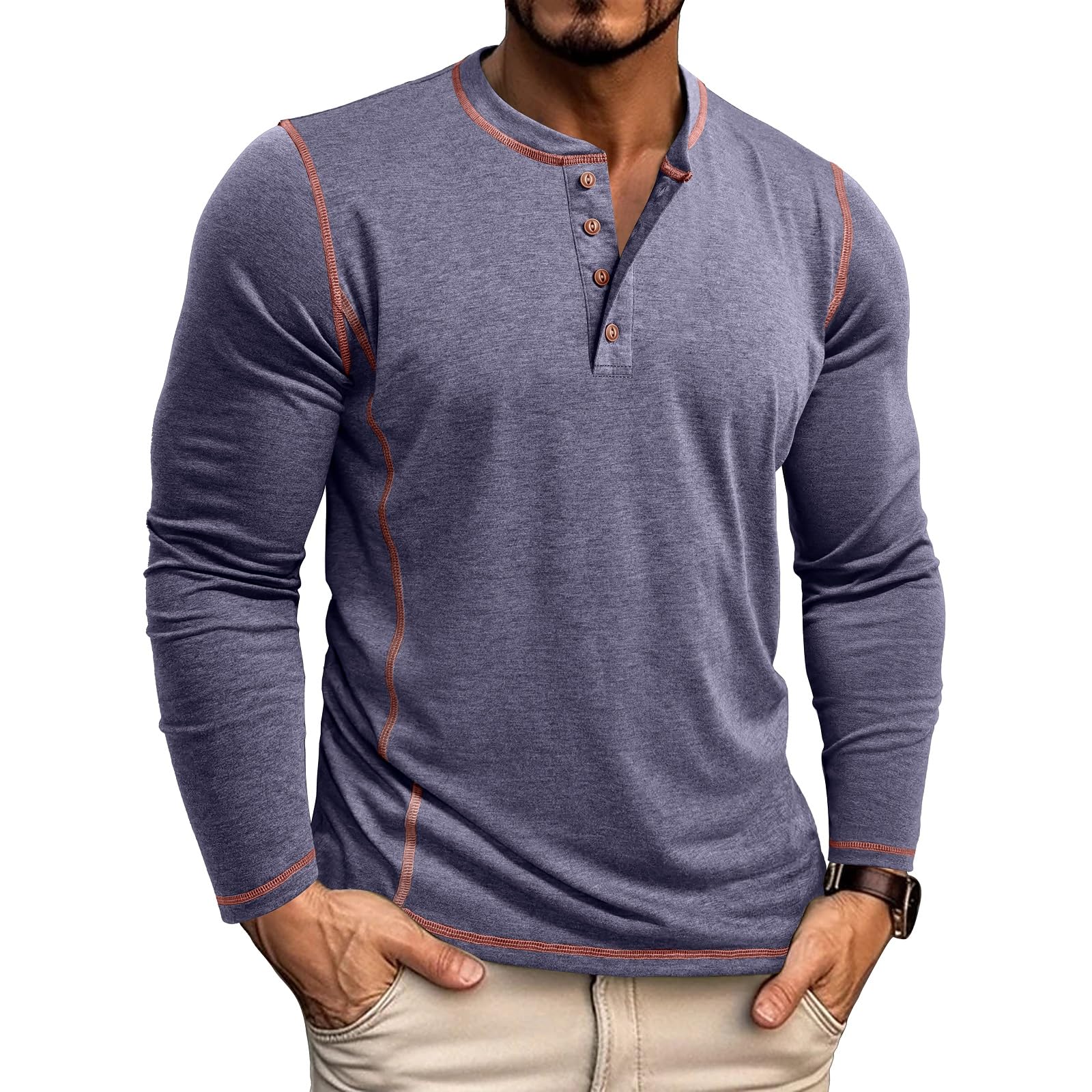 Aulemen T-Shirts für Herren Henley T-Shirt Kurzarm Knopfleiste Hemd lässig Slim Fit T Shirt Herren Sommer Tops M-3XL