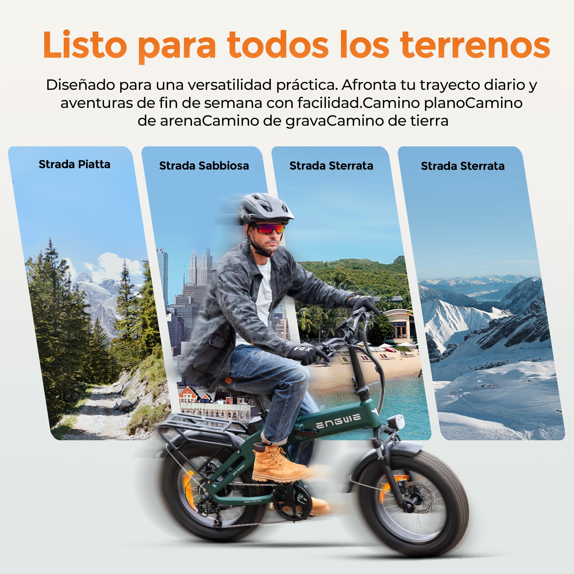 ENGWE Bike Bicicleta Plegable, Batería De 48 Vy 13,5Ah con hasta 120km De Autonomía, Sensor De Par Y Diseño Plegable con Frenos Hidráulicos Y Aplicación para Todo Terreno, EP-2 3.0 Boost