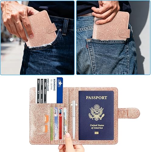 Miniatura 3 de Funda para pasaporte ACdream, piel de calidad superior, cartera con bloqueo RFID