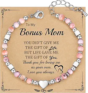 Christmas Gifts for Women, Stocking Stuffers for Teens Beaded Bracelets for Women Gifts for Mom Christmas Gift Mothers Day Gift for Grandma Daughter Bonus Mom Nature Stone Bead Bracelet Graduation Jewelry for Her 2026