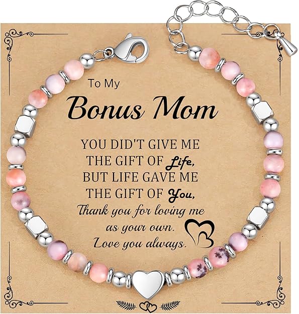 Christmas Gifts for Women, Stocking Stuffers for Teens Beaded Bracelets for Women Gifts for Mom Christmas Gift Mothers Day Gift for Grandma Daughter Bonus Mom Nature Stone Bead Bracelet Graduation Jewelry for Her 2026