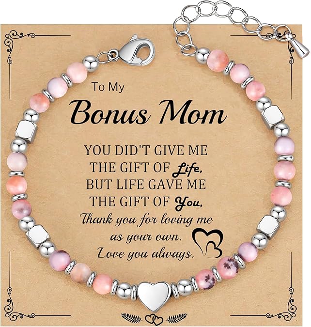 Christmas Gifts for Women, Stocking Stuffers for Teens Beaded Bracelets for Women Gifts for Mom Christmas Gift Mothers Day Gift for Grandma Daughter Bonus Mom Nature Stone Bead Bracelet Graduation Jewelry for Her 2026