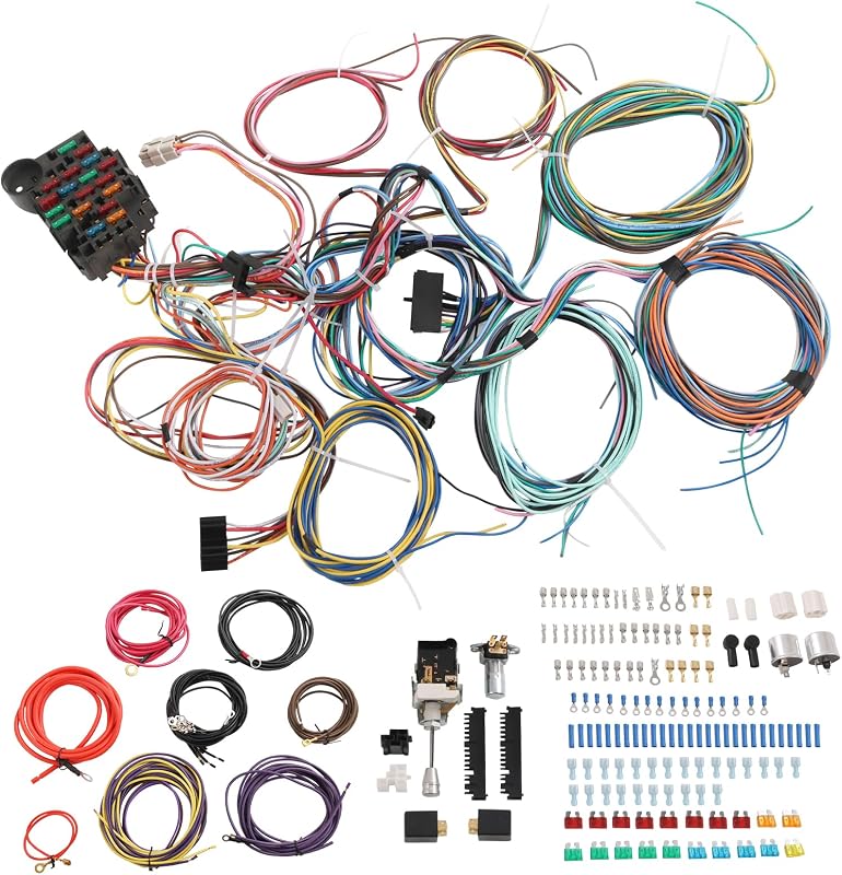 22 Circuit Universal Wiring Harness Compatible with GM Tilt Columns Car | Insulated Copper Wires, Includes Instructions