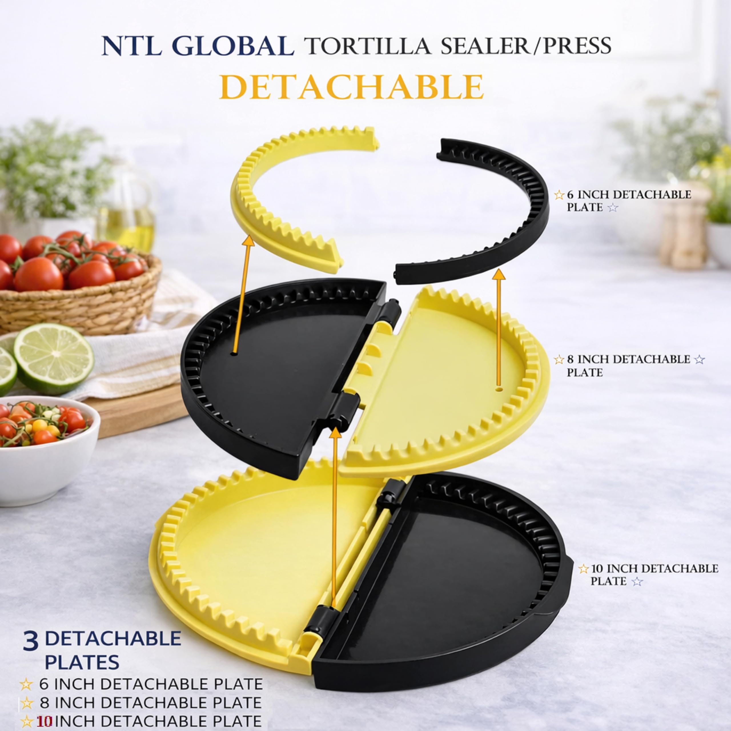 3-in-1 Tortilla Press - Quesadilla Maker & Taco Crimper -3 3-in-1 Tortilla Press - Quesadilla Maker & Taco Crimper -3