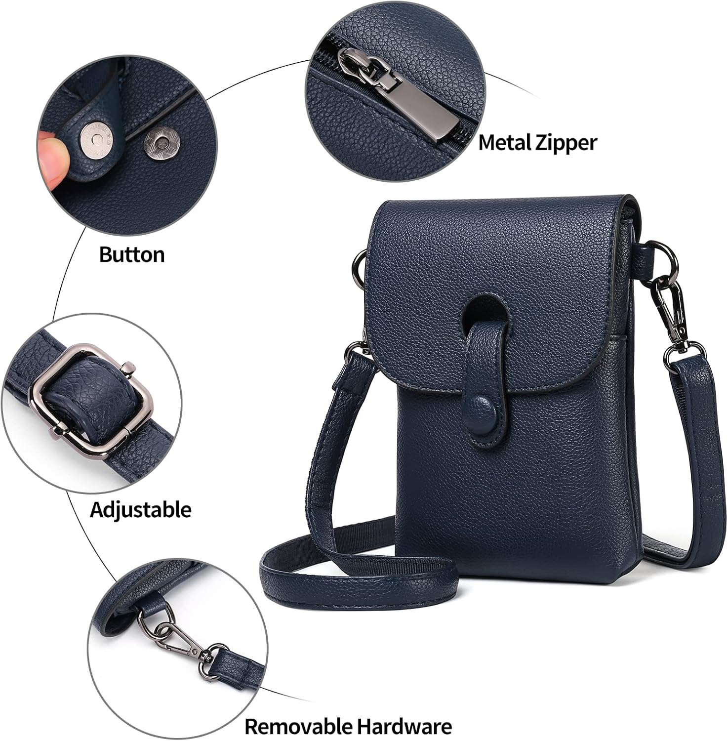 SENDEFN Cell Phone Purses for Women Small Crossbody Bag Wallet Purses Adjustable Strap - Image 4