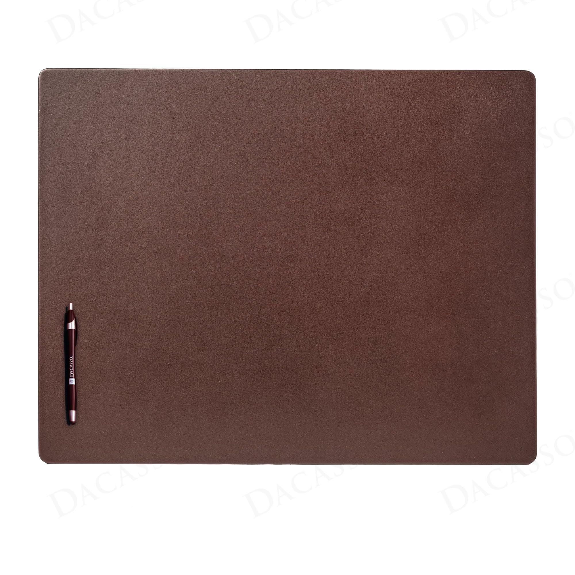 Dacasso Schreibtischunterlage aus Leder, mit Außenschienen, 61 x 48,3 cm, Schokobraun
