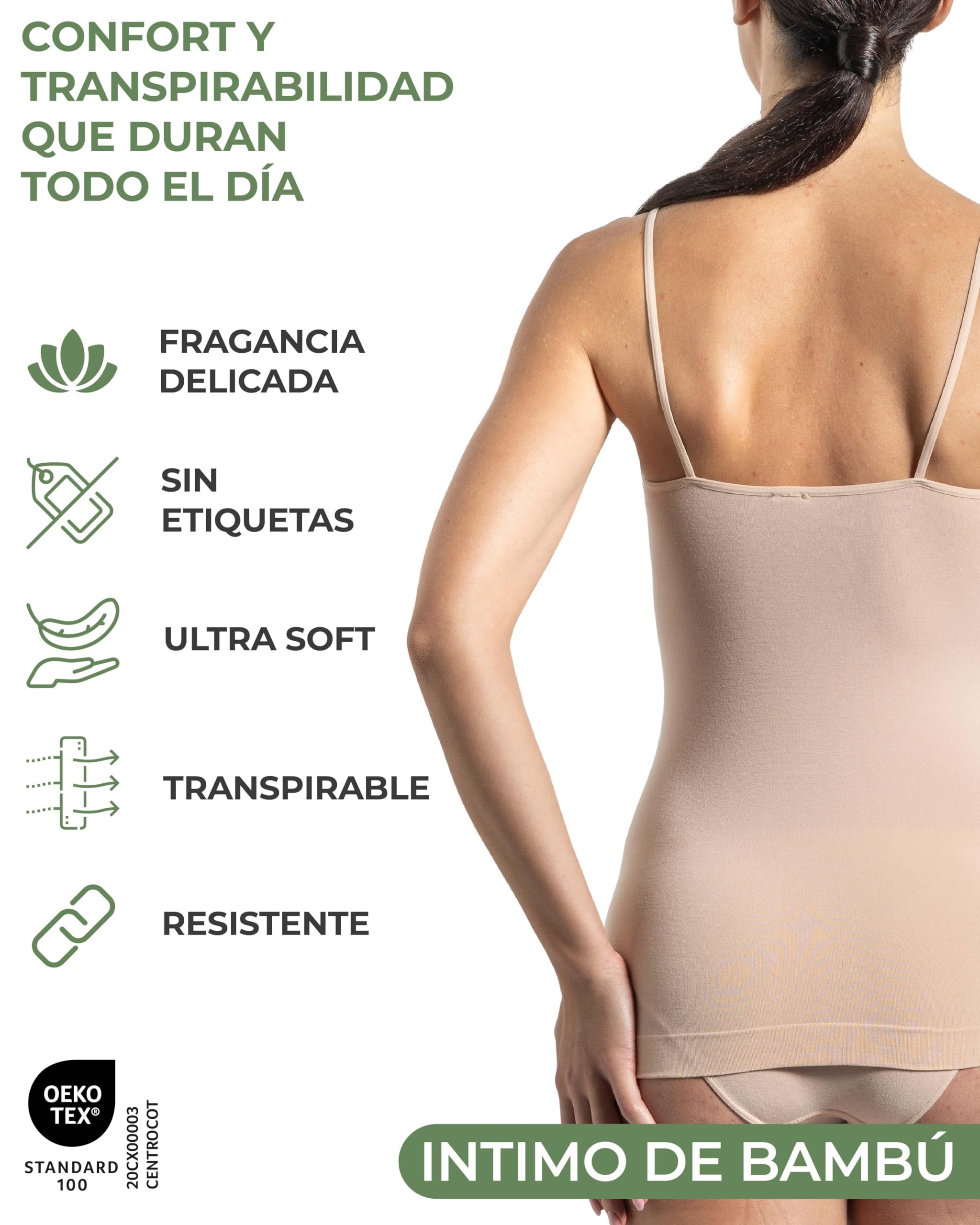 Risalti Camiseta Tirantes Mujer Bambu Hombros Estrechos 2pz - Camisetas Tirantes Mujer, Camiseta Mujer Transpirable, Chaleco Mujer, Camiseta Interior Mujer, Ropa Mujer Sin Costuras - Made in Italy