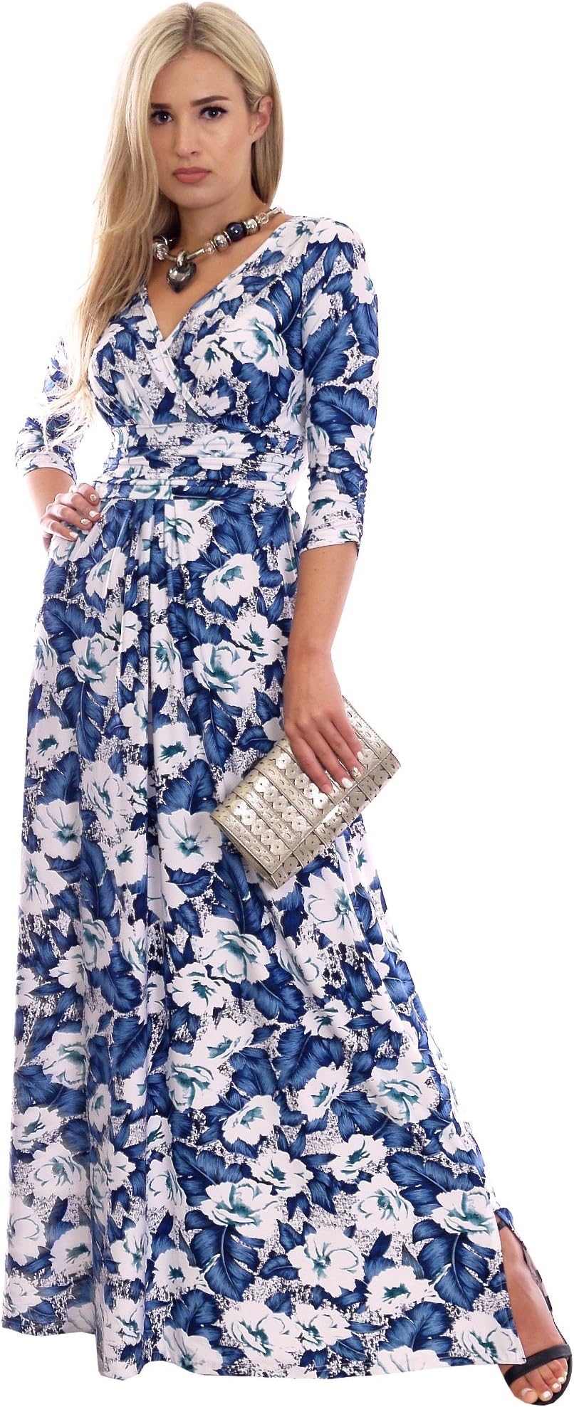 MontyQ Elegant Summer Long Party Wedding Maxi Dress Floral Empire Style