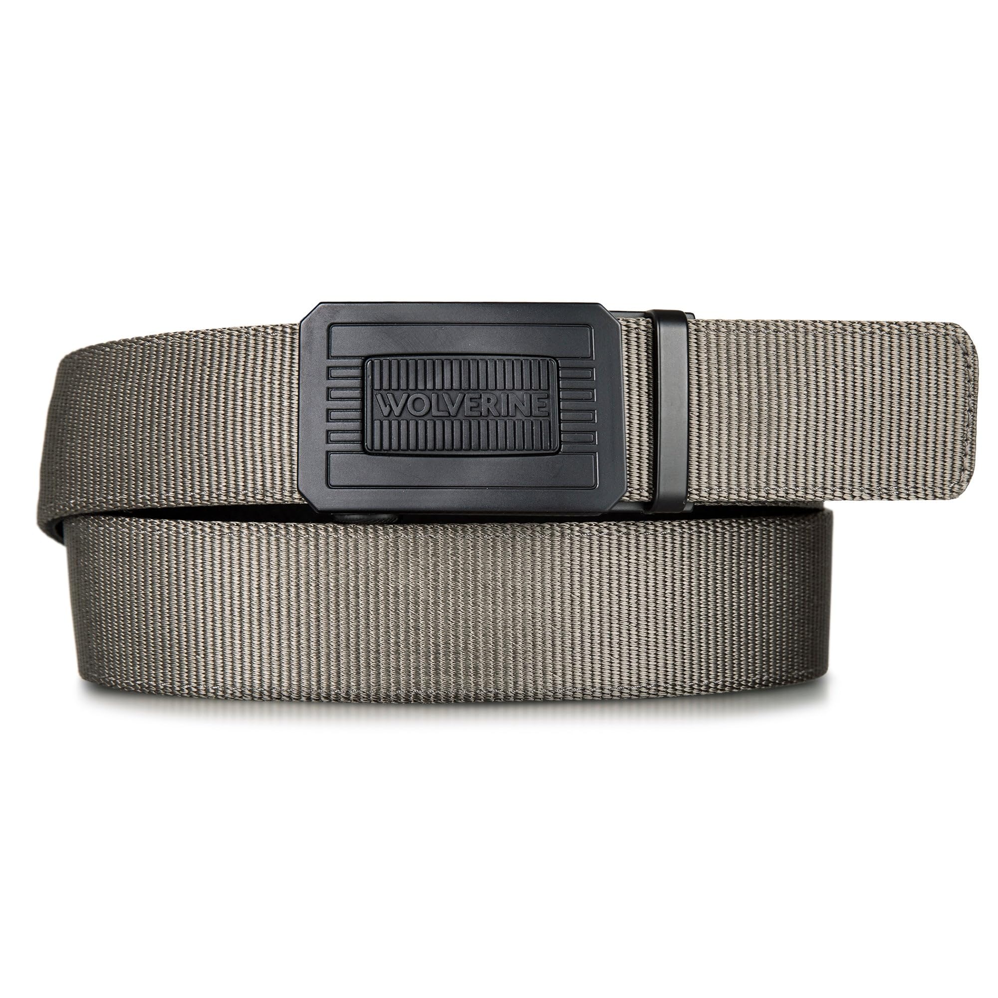 WOLVERINEmens Durable Nylon Webbing Rachet Buckle Work Belt With Leather Lining Belt