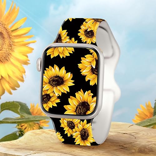 Miniatura 4 de G-ficu Correa de silicona compatible con correas de Apple Watch de 1.772 in, 1.732 in, 1.929 in, 1.654 in, para mujeres y hombres, correa de