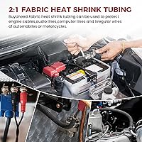 Vista 8 de Braided Sleeving 2:1 Shrinkable Fabric Heat Shrink Tubing- Abrasion Protection Flexibility Wiring Harness Cable Sheath (1/2" ID, 30ft)