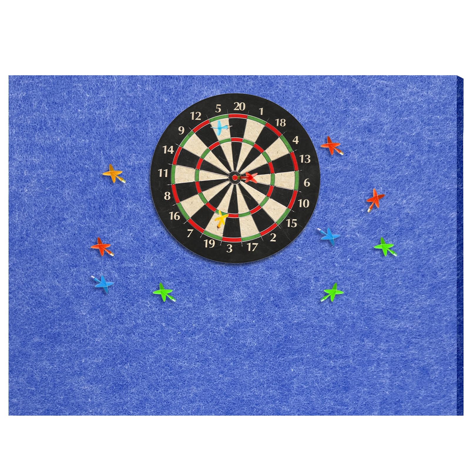 KEAGAN Dart Board Wall Protector Dartboard Surround Wall Protector Felt Dartboard Wall Protection Self-Adhesive Spliced Wall Surround Board Dart Board Backing Felt Wall Tiles Cork Board(Blue) (12PCS)