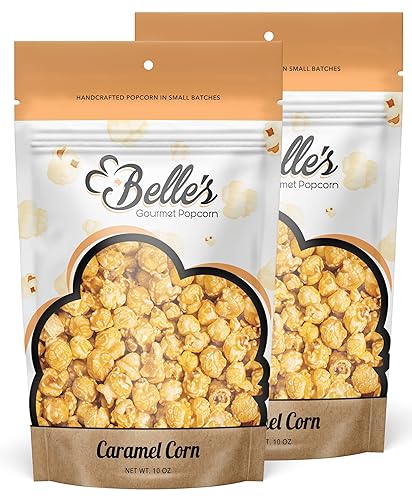 Belle's Gourmet Popcorn Paquete de bocadillos gourmet de maíz caramelo Comida sin OMG para aperitivos de niños, aperitivos para adultos, aperitivos