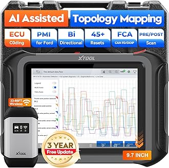 XTOOL Scanner D9S 2.0, AI-Assisted Bidirectional Scan Tool with ECU C0ding, Wireless Automotive Diagnostic Tool with Topology Map, PMI, 45+ Resets, FCA/CAN FD/DoIP, 3-Year Update